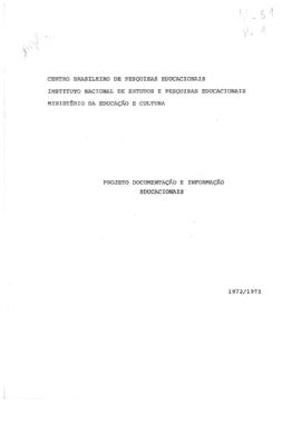 CODI_m051p01 - Projeto de Tratamento da Documentação e Informação Educacional, 1972 - 1973