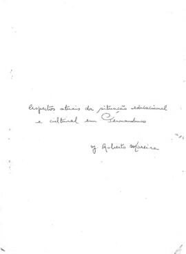 TRABALHOS-AVULSOS_m008p01 - Aspectos atuais da Situação Educacional e Cultural em Pernambuco