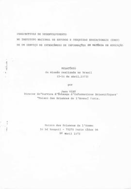 CODI_m033p01 - Relatório da Missão Realizada no Brasil em 1973, por Jean Viet, 1973