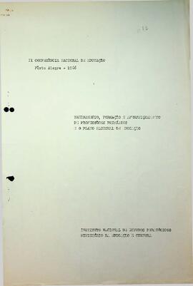 SAT_m037p04 - Treinamento, formação e aperfeiçoamento de Professores Primários e o Plano Nacional...