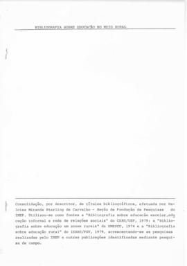 CODI_m066p02 - Bibliografia sobre Educação no Meio Rural, 1974