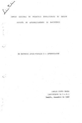 CRPE-PE_m005p02 - Trabalho "Os Recursos Audiovisuais e a Aprendizagem", 1962
