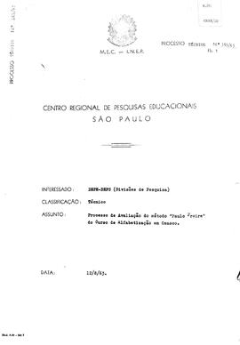 CRPE-SP_m0080p01 - Documentos sobre Alfabetização e Método Paulo Freire, 1963