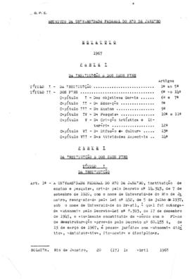 CODI-UNIPER_m0846p01 - Estatuto da Universidade Federal do Rio de Janeiro, 1967