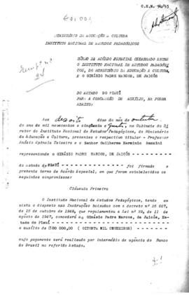 Campanhas de Construções Escolares_m001p01 - Termos de acordo relacionados a auxílio para aprimoramento da rede escolar brasileira, 1953