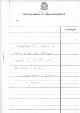 CODI-UNIPER_m0766p01 - Informações sobre Problema da Reabilitação Especial na América Latina, 1963