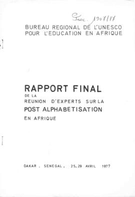 CODI-UNIPER_m0288p01 - Relatório sobre Pós-Alfabetização do Bureau Régional de L&#039;UNESCO pour L&#039;Éducation en Afrique, 1977