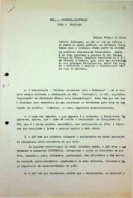 SOE_m003p01 - Artigo "Ginásio Orientado para o Trabalho" escrito por Jayme Abreu, 1967