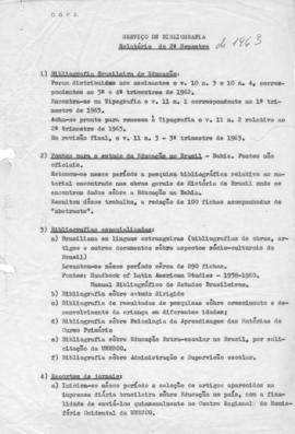 CBPE_m260p01 - Correspondências e Relatórios entre a DDIP/CBPE e outras Instituições, 1962-1963