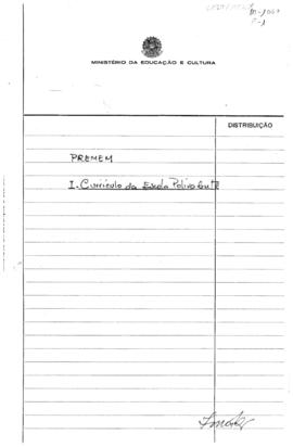 CODI-UNIPER_m1069p01 - Currículo da Escola Polivalente de Minas Gerais, 1970