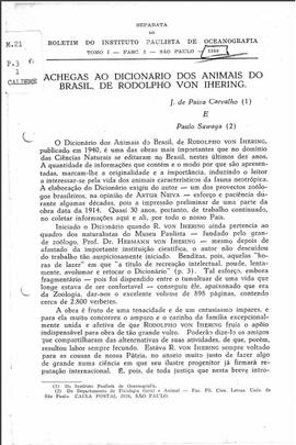 CALDEME_m021p03 - Texto: Achegas ao Dicionário dos animais do Brasil, 1950