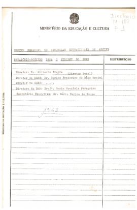 DIRETORIA_m187p01 - Relatório - Atividades dos Centros Regionais de Pesquisas Educacionais de Recife, Bahia, Minas Gerais - Jubileu INEP, 1963