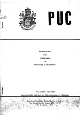 CODI-UNIPER_m0968p01 - Regulamento dos Programas de Mestrado e Doutorado da PUC/RJ, 1977
