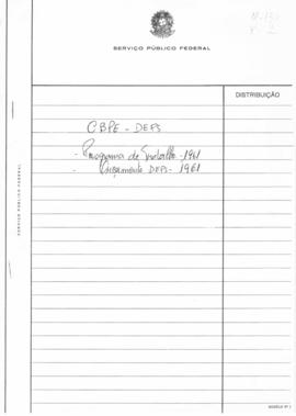 CBPE_m130p02 - Relatório do Programa de Trabalho e Orçamento da DEPS, 1961