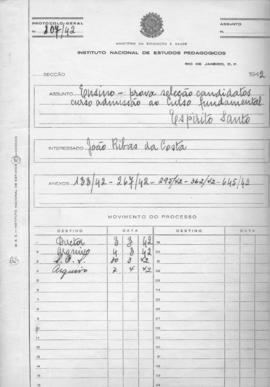 CODI-SOEP_m084p01 - Seleção de Candidatos para Admissão ao Curso Fundamental em Espírito Santo, 1942