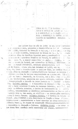 Campanhas de Construções Escolares_m017p01 - Documentação relativa a construção do Centro de Treinamento do Magistério Primário no Paraná, 1969-1971