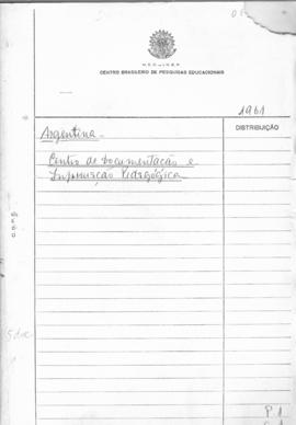 CODI-UNIPER_m1143p01 - Informe Anual do Centro de Documentação e Informação Pedagógica, 1961