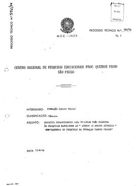 CRPE-SP_m0145p01 - Solicitação de Financiamento para Projetos de Pesquisa, 1974