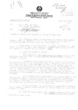 CURSO_m341p01 - Memorandum -  Avaliação do Currículo de Professores para Bolsa PABAEE, 1959