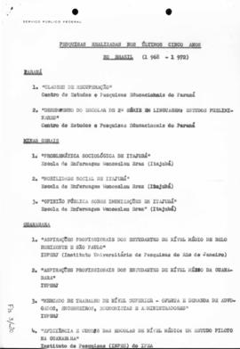 CODI_m030p01 - Pesquisas Realizadas entre 1968 e 1972, 1973
