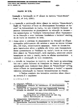 CRPE-SP_m0001p09 - Tradução e Publicação do 1º número da Revista "Tiers-Monde", 1964