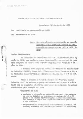 CBPE_m219p01 - Relatório de Participação na Reunião Promovida pelo INEP para Estudo da Programação de Pesquisas, 1972 - 1974
