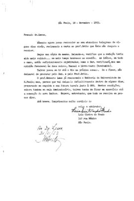 CALDEME_m026p01 - Correspondências sobre tradução do Manual de Física, 1953