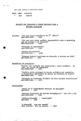 SAT_m017p01 - Pareceres elaborados pela Equipe de Ensino Primário e Médio do SAT, 1968 - 1970