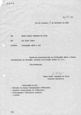CODI-UNIPER_m0084p01 - Informações sobre Bureau Internacional de Educação, 1971