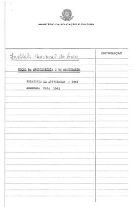 CODI-UNIPER_m0104p01 - Relatório de Atividades da Seção da Enciclopédia e do Dicionário, 1962