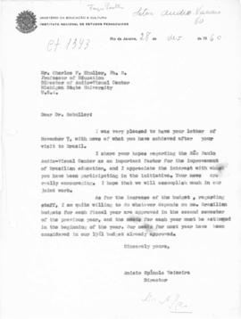 CBPE_m047p01 - Correspondência entre Anísio Teixeira e Charles Shuller sobre o Centro de Audiovisual de São Paulo, 1960
