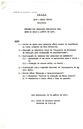CRPE-MG_m003p01 - Relatórios Parciais das Atividades Desenvolvidas pelo CRPE-MG entre 1962 e 1967...