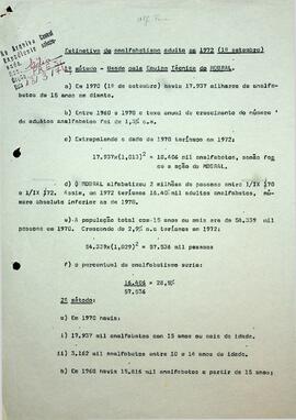 Textos e Estimativas sobre Alfabetização