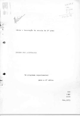 CODI-UNIPER_m0894p01 - Trabalho “Ensino por Atividades – Um Programa Experimental para a 2ª Série”, 1975