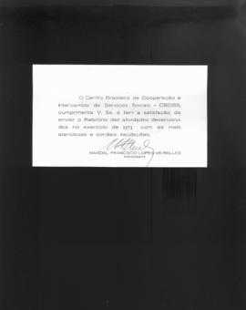 CODI-UNIPER_m0802p01 - Relatório, Estatuto e Normas do Centro Brasileiro de Cooperação e Intercâmbio de Serviços Sociais, 1971