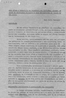 CODI-UNIPER_m0074p02 - Notas sobre o Artigo: Hierarquia de Prestígio das Ocupações, Segundo um Grupo de Emigrantes Italianos e seus Descendentes na Cidade de São Paulo