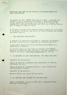 Ação Complementar do MOBRAL, 1981-1983