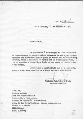 CODI-UNIPER_m1242p03 - Questionário sobre Ensino de Línguas Modernas e Correspondências Enviando Informações, 1964