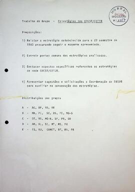 Estratégias das COEST/COTER, 1980