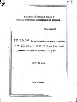 CODI-UNIPER_m1100p02 - Resultados de una Investigacion sobre la Ensenanza Lectura y Escritura, 1960