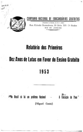 CODI-UNIPER_m0834p01 - Relatório dos Primeiros Dez Anos de Lutas em Favor do Ensino Gratuito, 1953