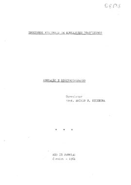 EDUCADORES_m046p01 - Artigo - Educação e Desenvolvimento, Anísio Teixeira, 1961