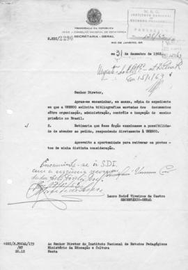CBPE_m260p04 - Correspondências sobre Solicitações de Bibliografias feitas pela UNESCO, 1962