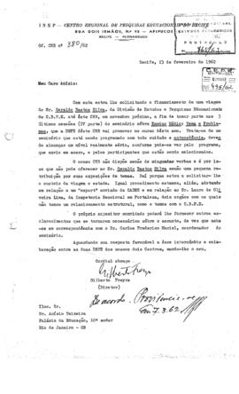 CRPE-PE_m033p02 - Correspondências sobre Seminário sobre o Ensino Médio, 1962