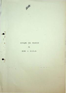 Situação dos Projetos da Divisão de Desenvolvimento Cultural (DIDEC), 1982 - 1983