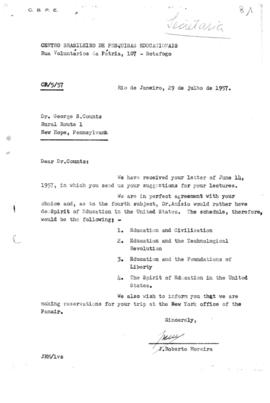 CBPE_m013p01 - Orçamento dos custos da visita do Dr. George S. Counts ao Brasil, 1957