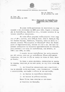 CBPE_m155p01 - Realização de Conferências Promovidas pelo CBPE, 1958