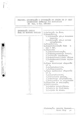 CODI-UNIPER_m0842p01 - Projeto sobre Articulação e Integração no Ensino de 1º Grau, 1962