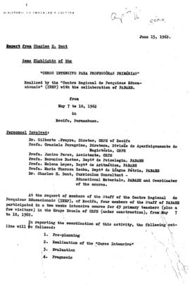 CRPE-PE_m011p01 - Relatório sobre Curso Intensivo para Professoras Primárias, 1962