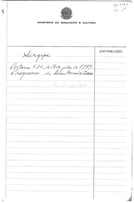 CODI-UNIPER_m1264p05 - Portaria do Programa do Ensino Normal do Estado de Sergipe, 1949